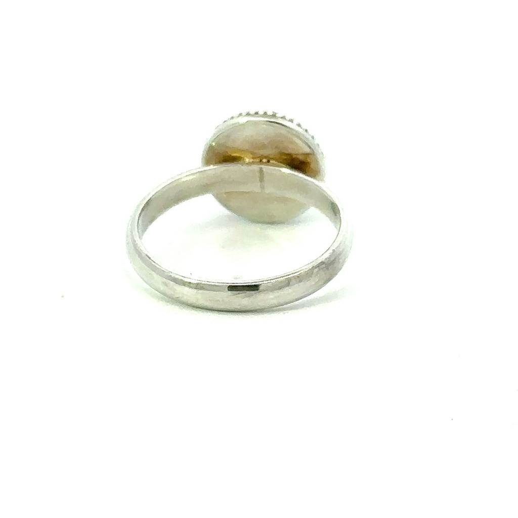 Granulation Domed Top Ring In Silver
