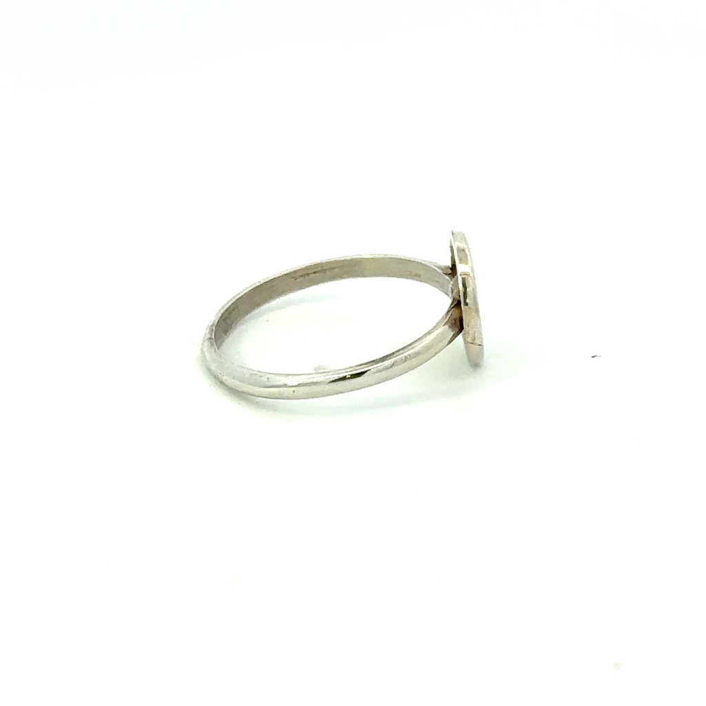 Intaglio Bird With In A Disc On A Silver Ring