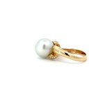 18ct White Gold South Sea Pearl & Diamond Ring