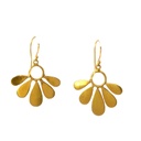 Matte Finish Gold Plated Drop Petal Earrings