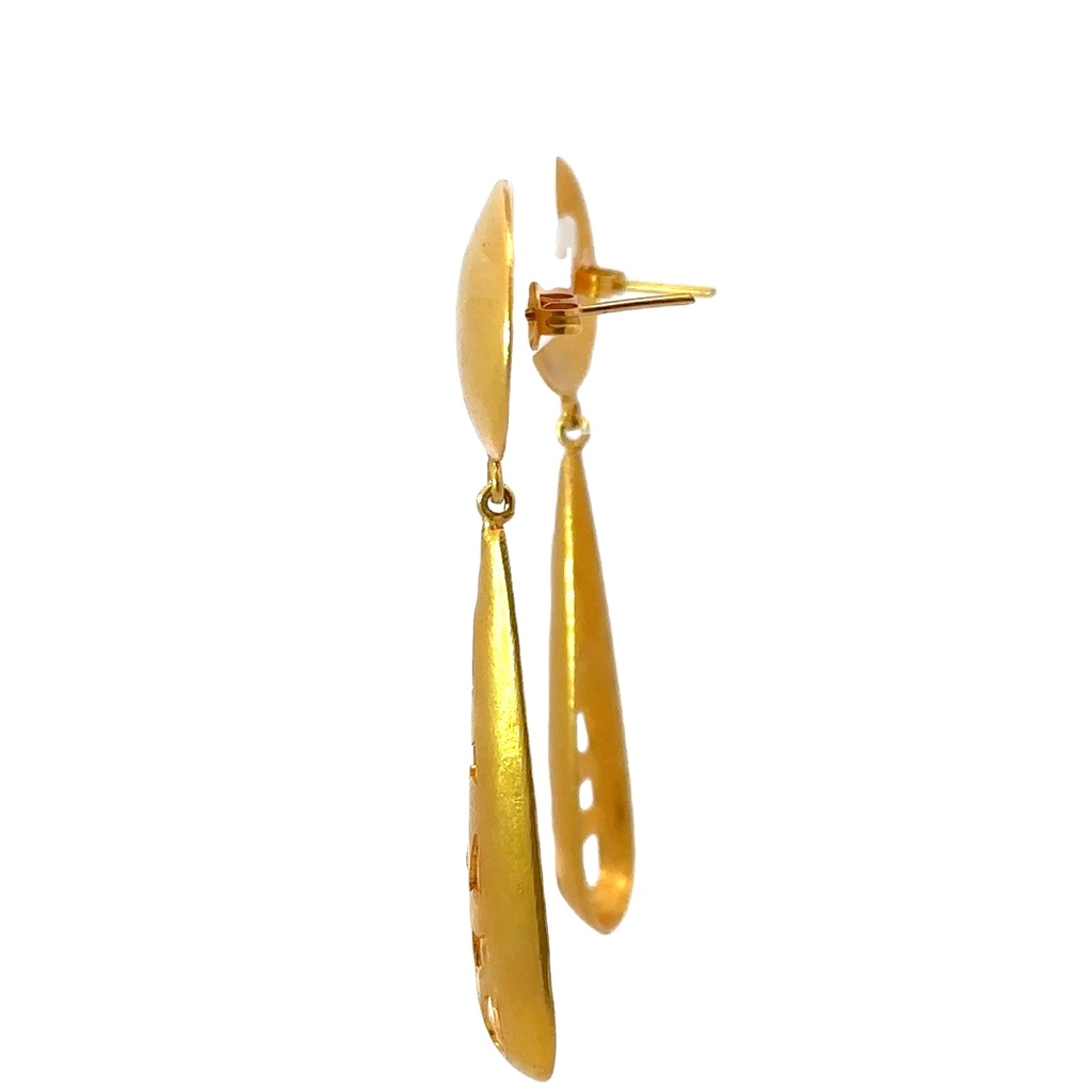 Gold Plated Brass Disc Stud & Cut-Out Drop