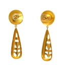 Gold Plated Brass Disc Stud & Cut-Out Drop