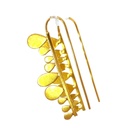 Matte Finished Gold Plated Drop Earrings