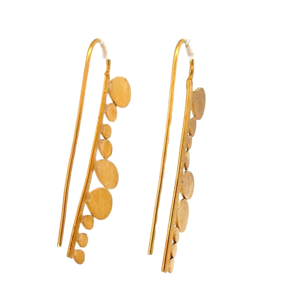 Matte Finished Gold Plated Drop Earrings
