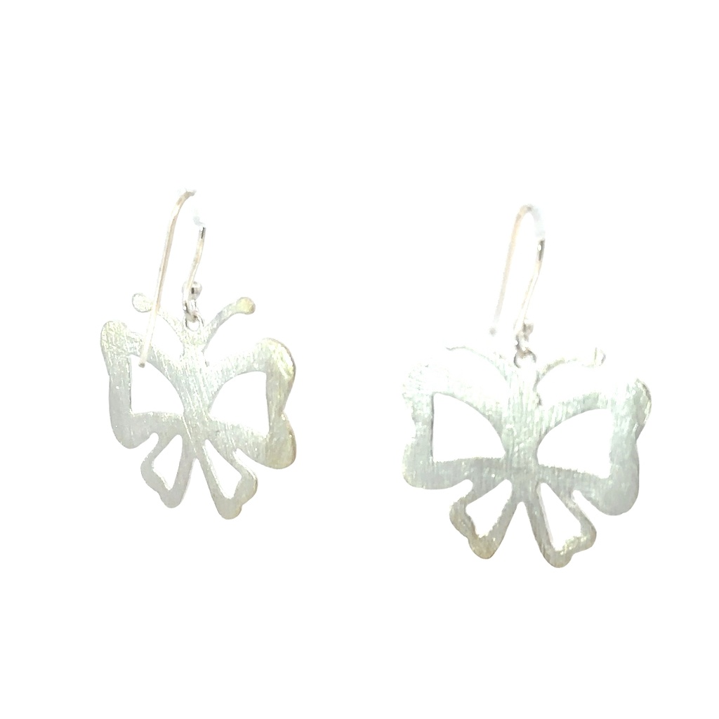 Matte Finished Butterfly Earrings On Hooks