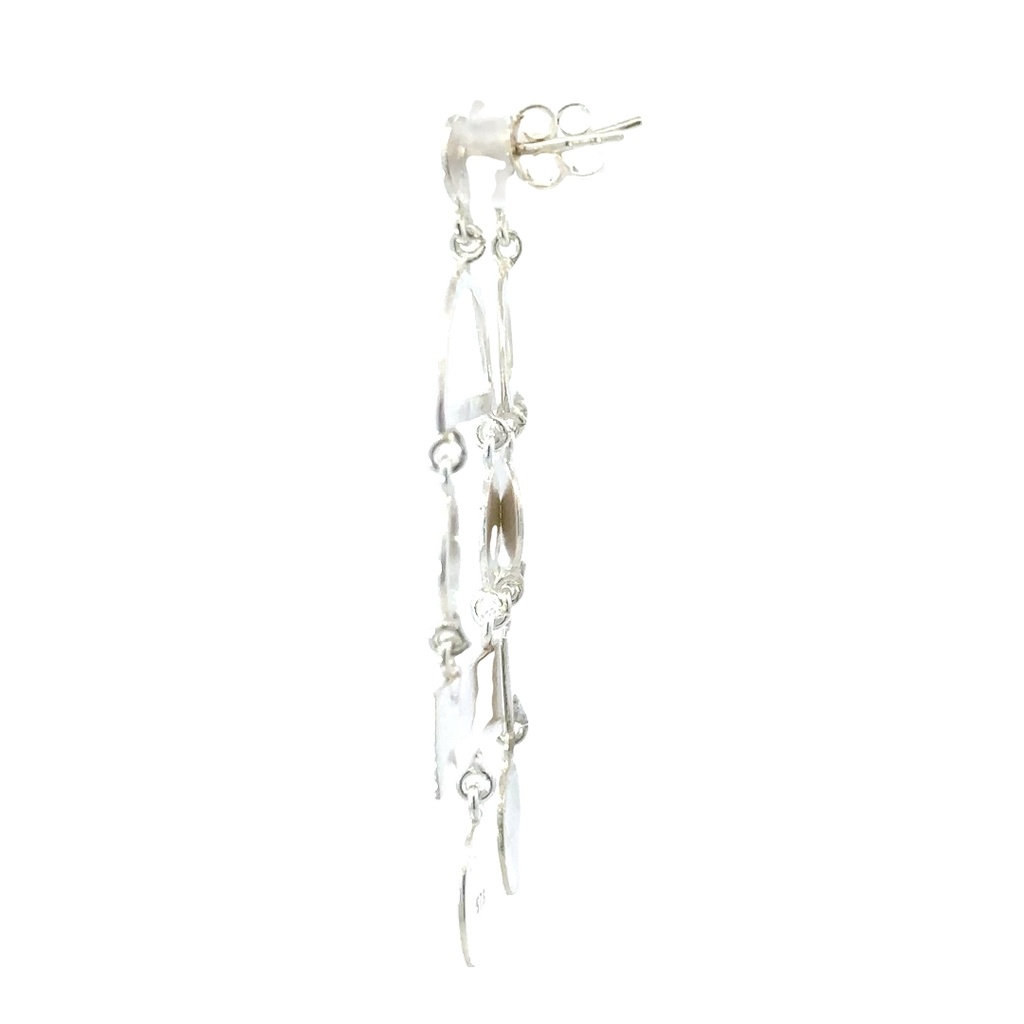 Sterling Silver Matte Finished Drop Earrings
