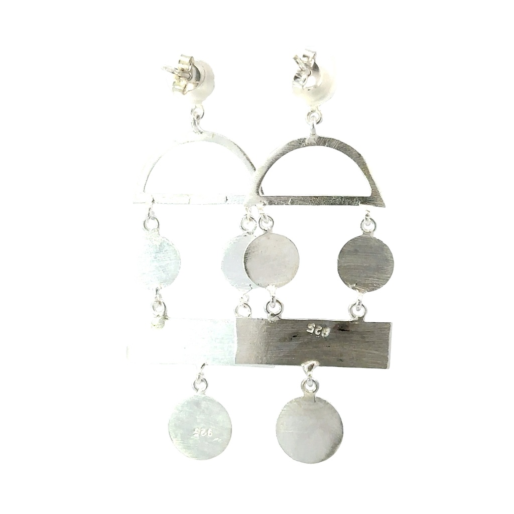 Sterling Silver Matte Finished Drop Earrings