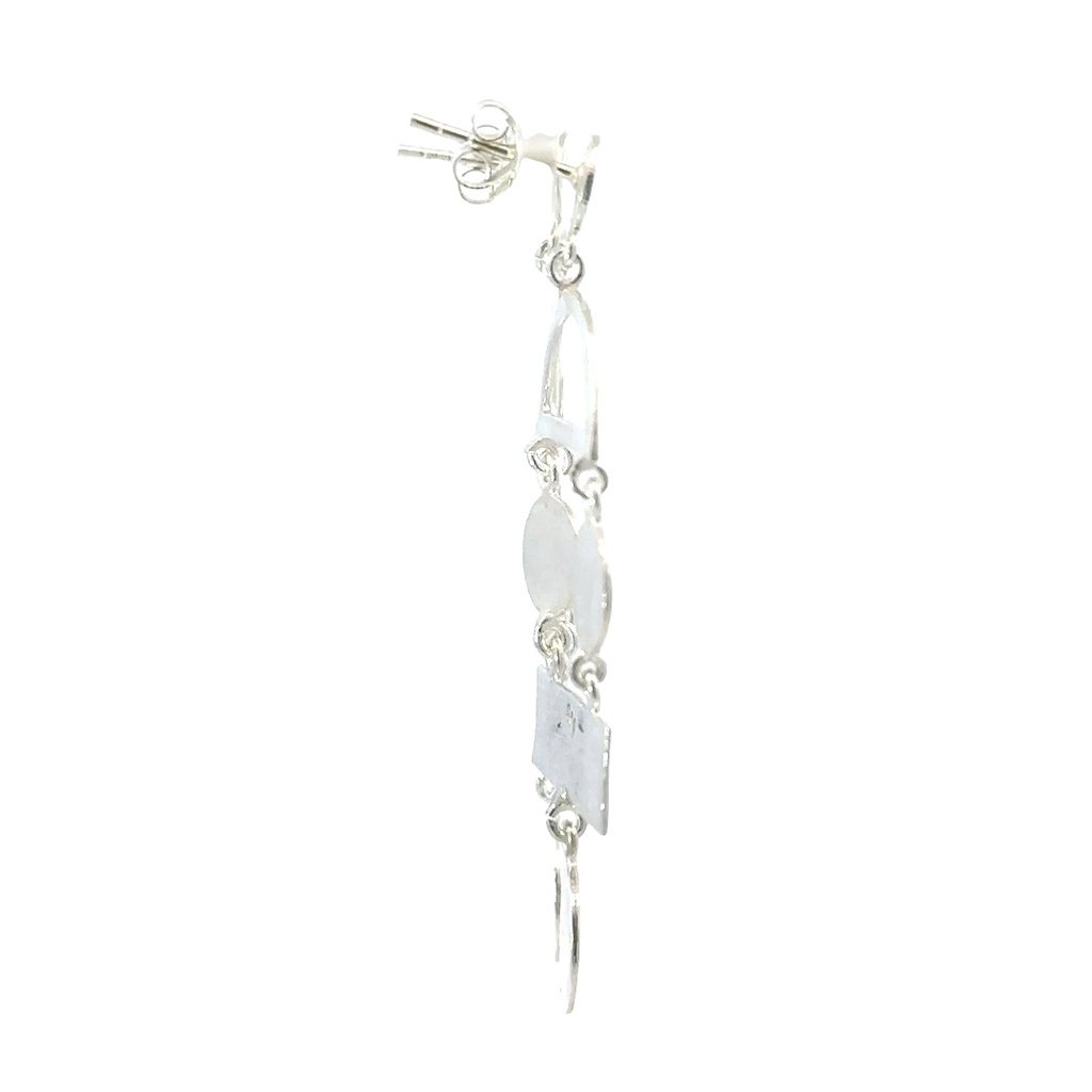 Sterling Silver Matte Finished Drop Earrings
