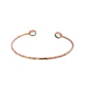 Rose gold Plated Cuff With Ends Set With Topaz