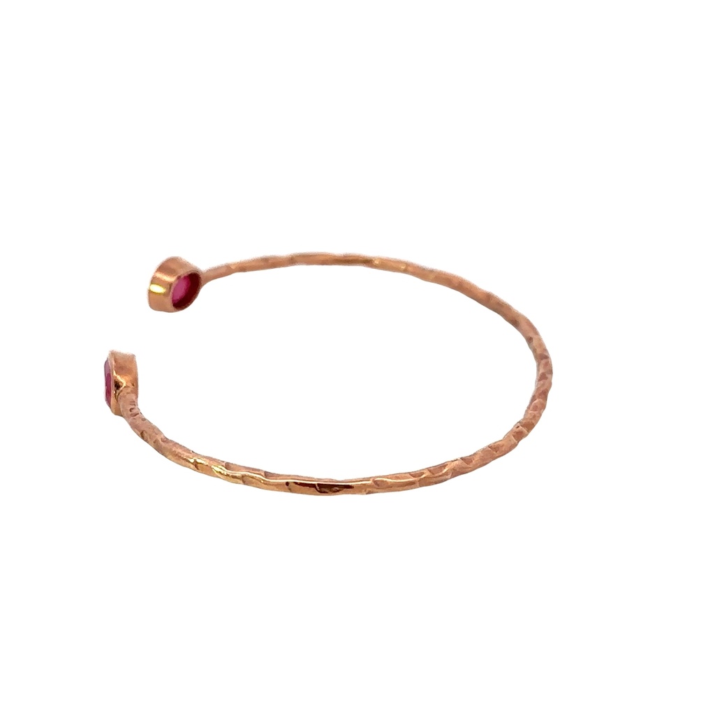 Rose Gold Plated Bangle Set With Ruby