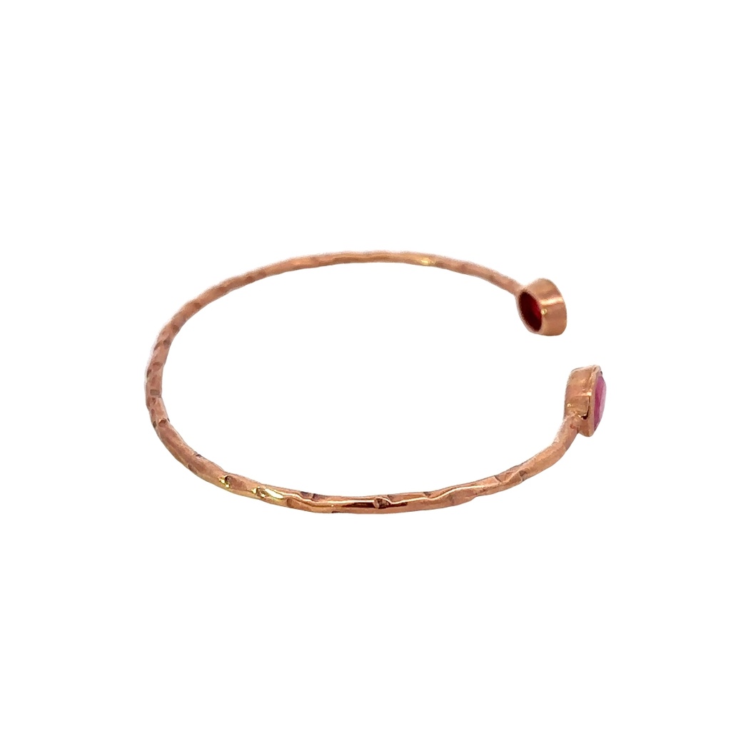 Rose Gold Plated Bangle Set With Ruby