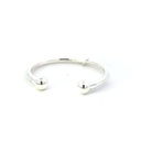 Baby Bangle With Heart Tag In Silver