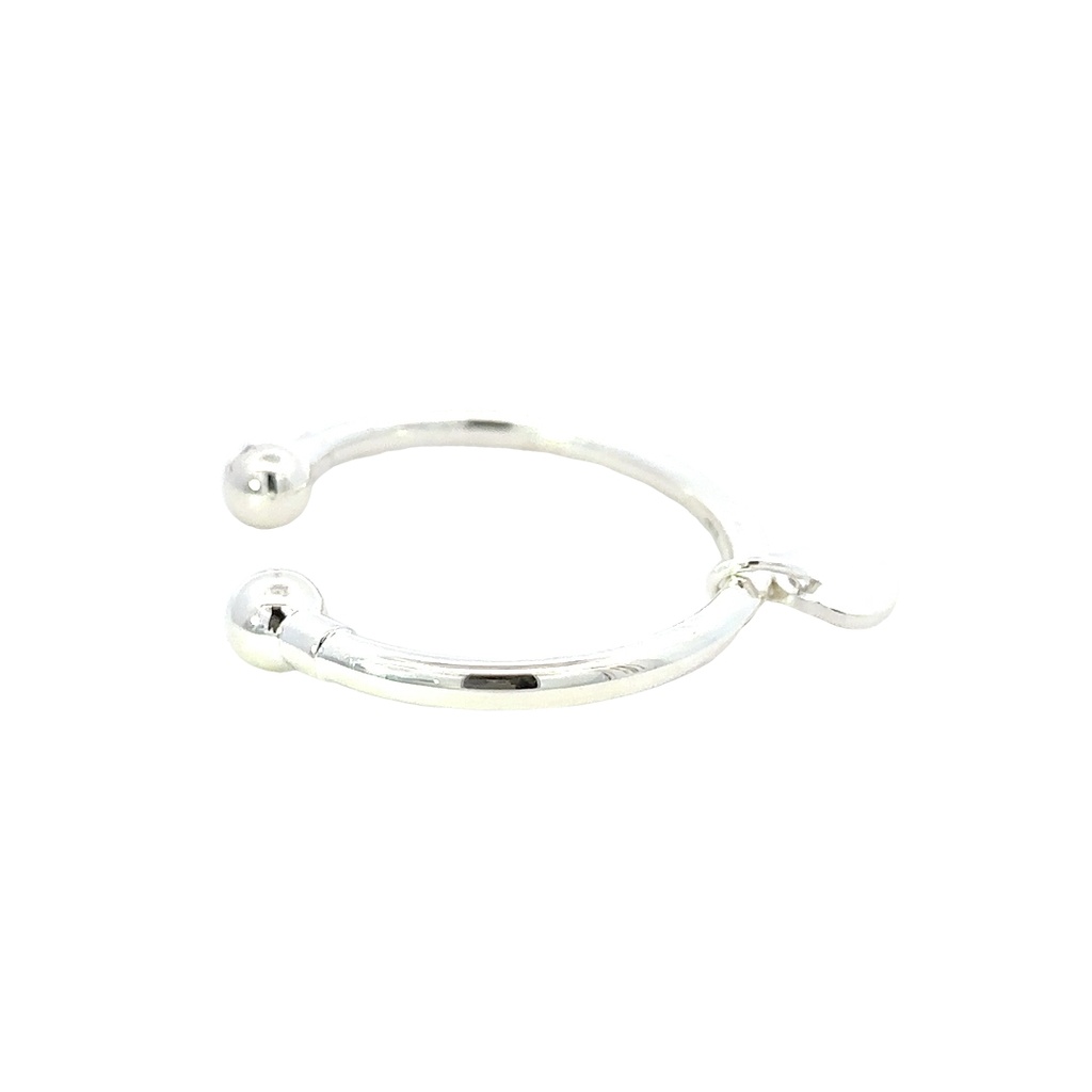 Baby Bangle With Heart Tag In Silver