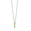 Chalcedony Hand Wired Beads With Topaz Pendant