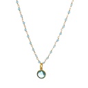 Chalcedony Hand Wired Beads With Topaz Pendant