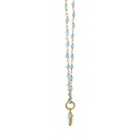Chalcedony Hand Wired Beads With Topaz Pendant