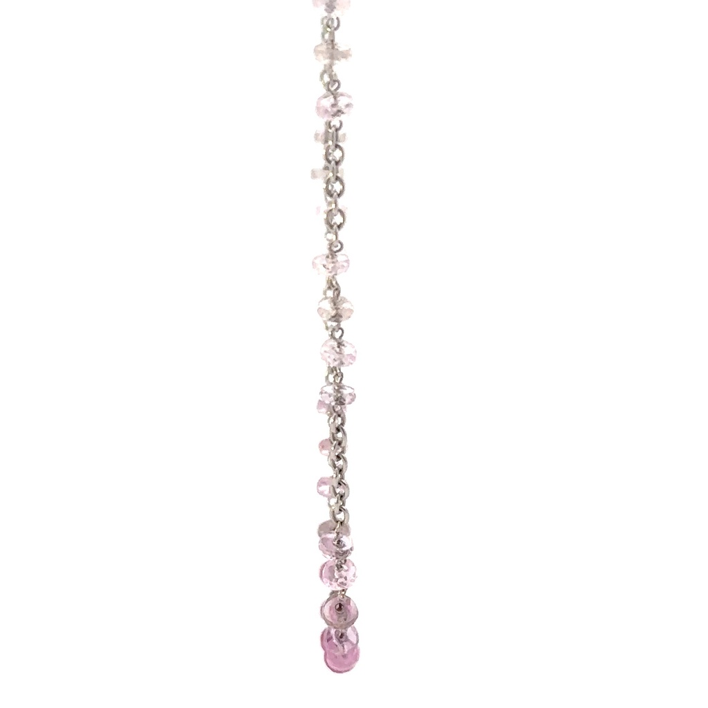 9ct White Gold Pink Sapphire Necklace