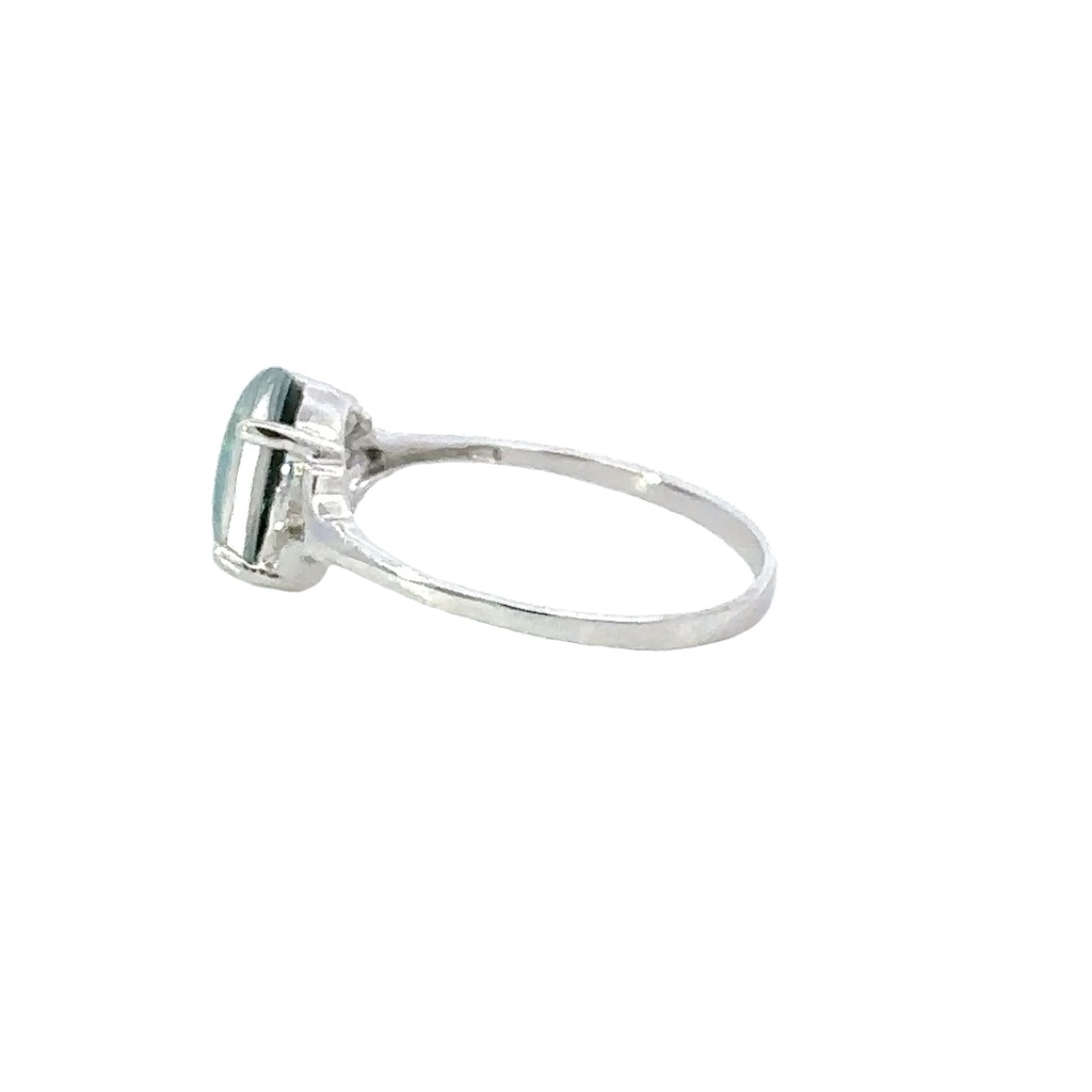 Silver Triplet Opal Ring With Blue & Green Colours