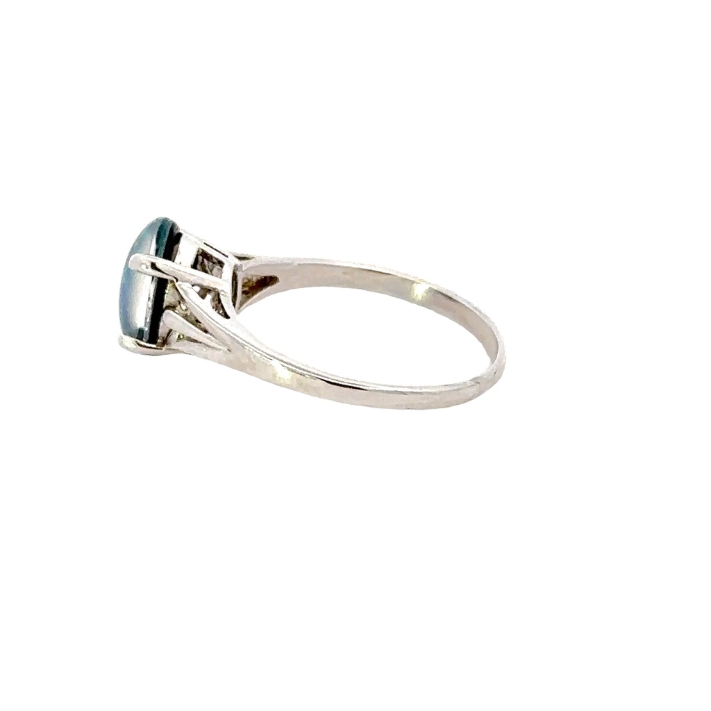 Silver Triplet Opal Ring With Greens & Blues