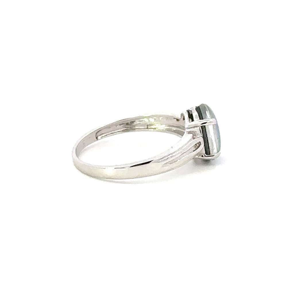 Silver Triplet Opal Ring With Multi Colours
