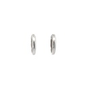 Huggie Earrings In 9K White Gold Slightly Rounded