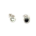 Triplet Aussie Opal Stud Earrings In Greens & Deep Sea Blues