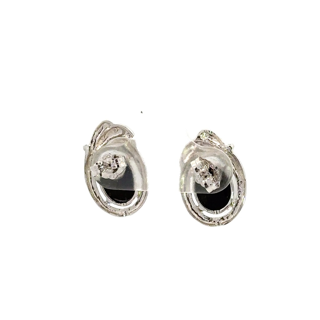 Triplet CZ Opal Earrings In Sterling Silver
