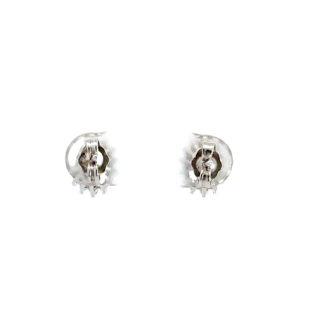 Triplet Opal & Cubic Zirconia Earrings In Sterling Silver