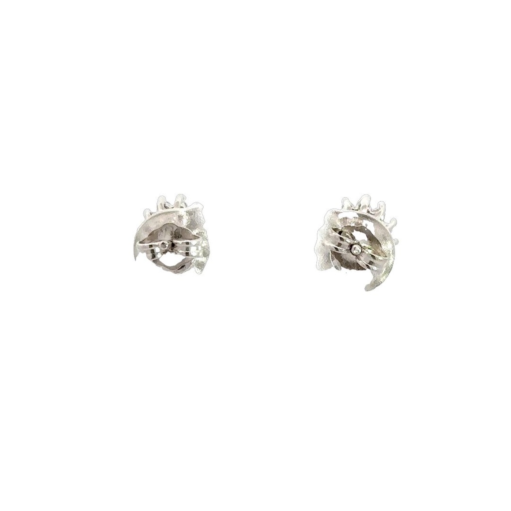 Triplet Opal & Cubic Zirconia Stud Earrings In Silver