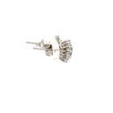 Triplet Opal & Cubic Zirconia Stud Earrings In Silver