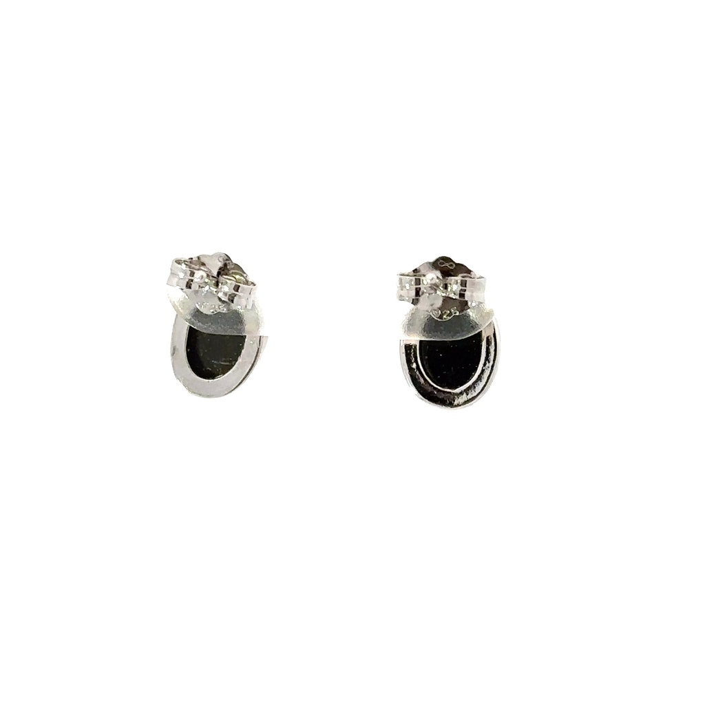 Triplet Opal Earrings In A Sterling Silver Bezel Setting