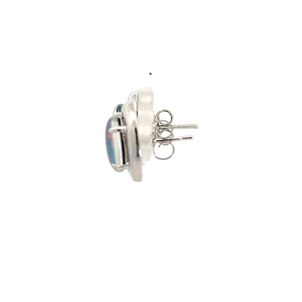 Triplet Opal Earrings In Sterling Silver