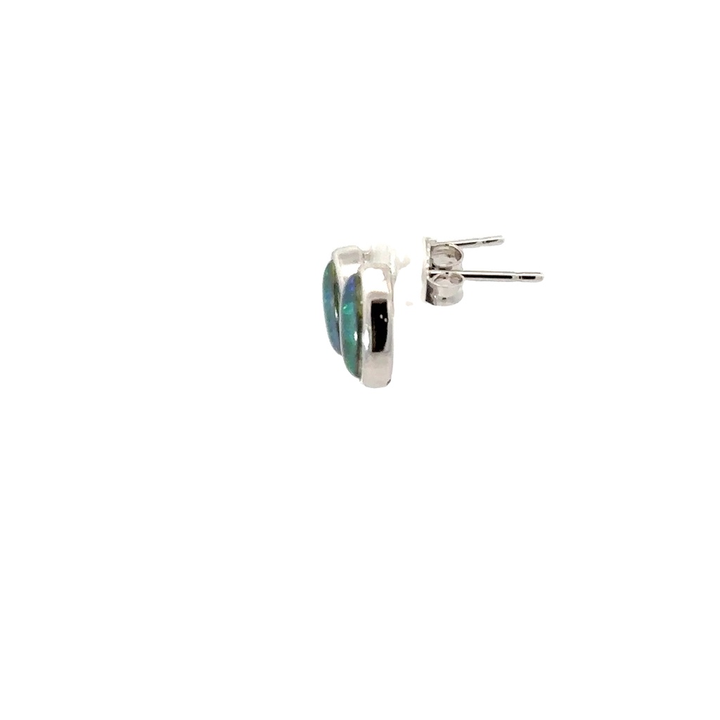 Triplet Opal Earrings In Sterling Silver