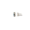 Triplet Opal Four Claw Stud Earrings In Sterling Silver