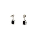 Triplet Oval Drop Opal Earrings In Sterling Silver