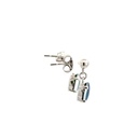 Triplet Oval Drop Opal Earrings In Sterling Silver