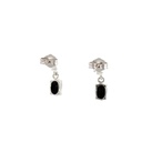 Triplet Oval Drop Opal Earrings In Sterling Silver
