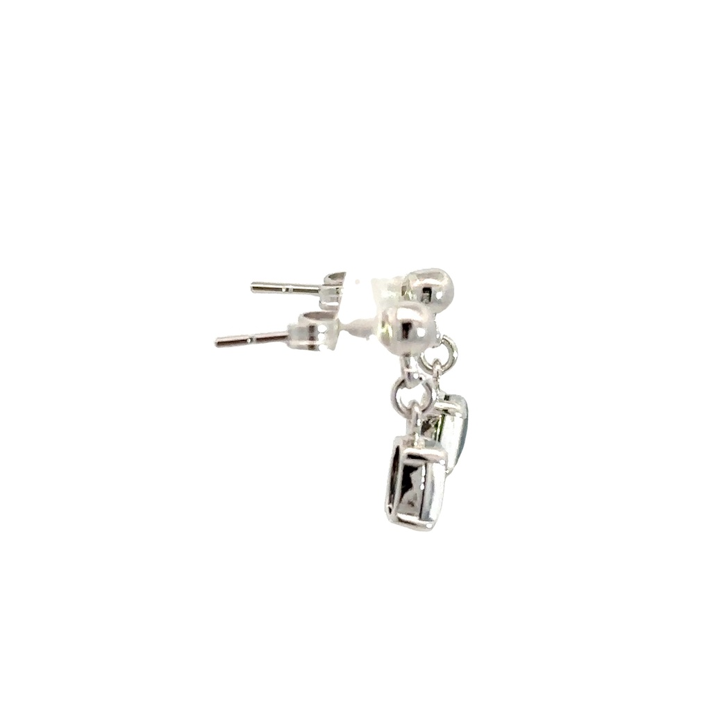 Triplet Oval Drop Opal Earrings In Sterling Silver