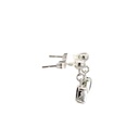Triplet Oval Drop Opal Earrings In Sterling Silver