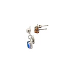 Triplet Oval Drop Opal Earrings In Sterling Silver