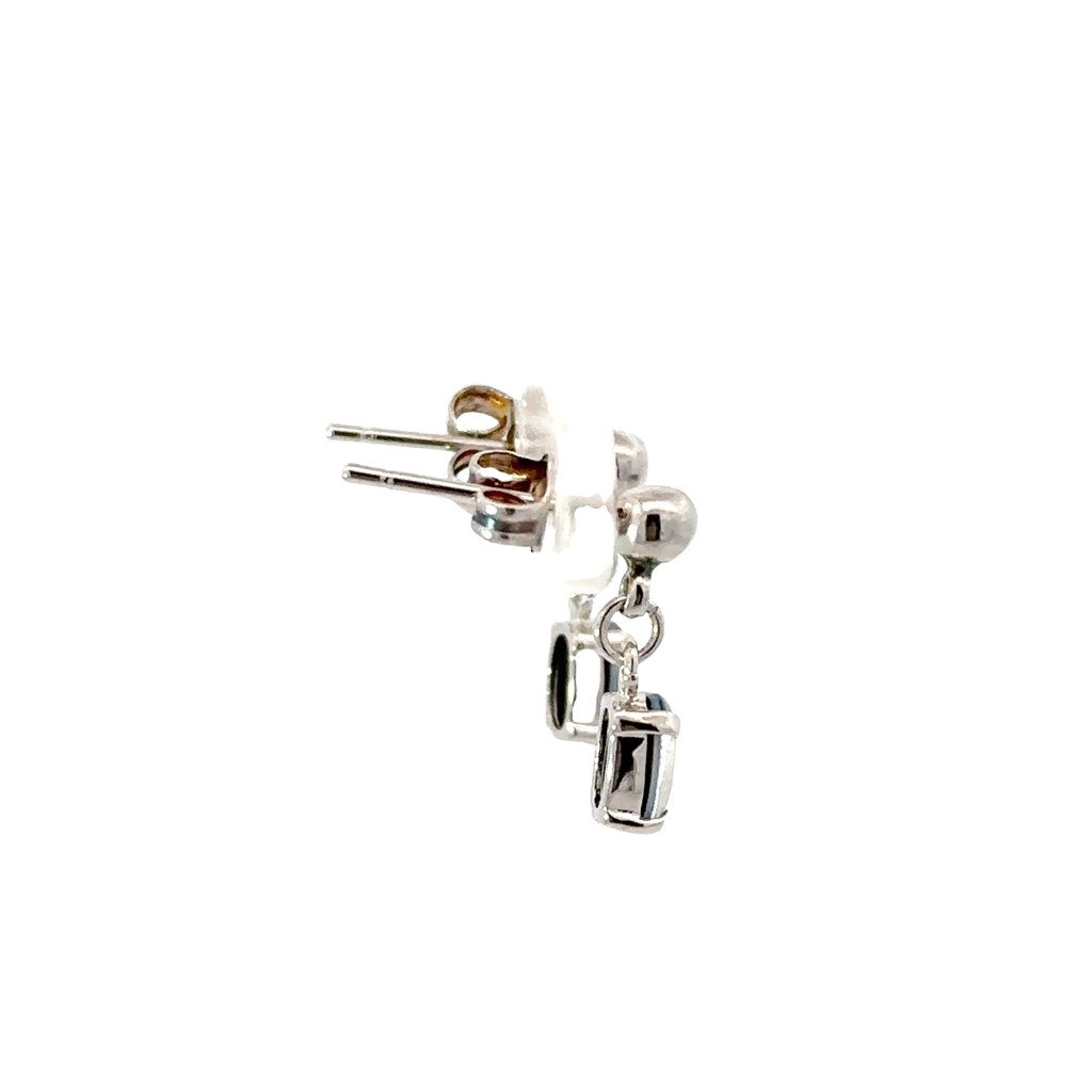 Triplet Oval Drop Opal Earrings In Sterling Silver