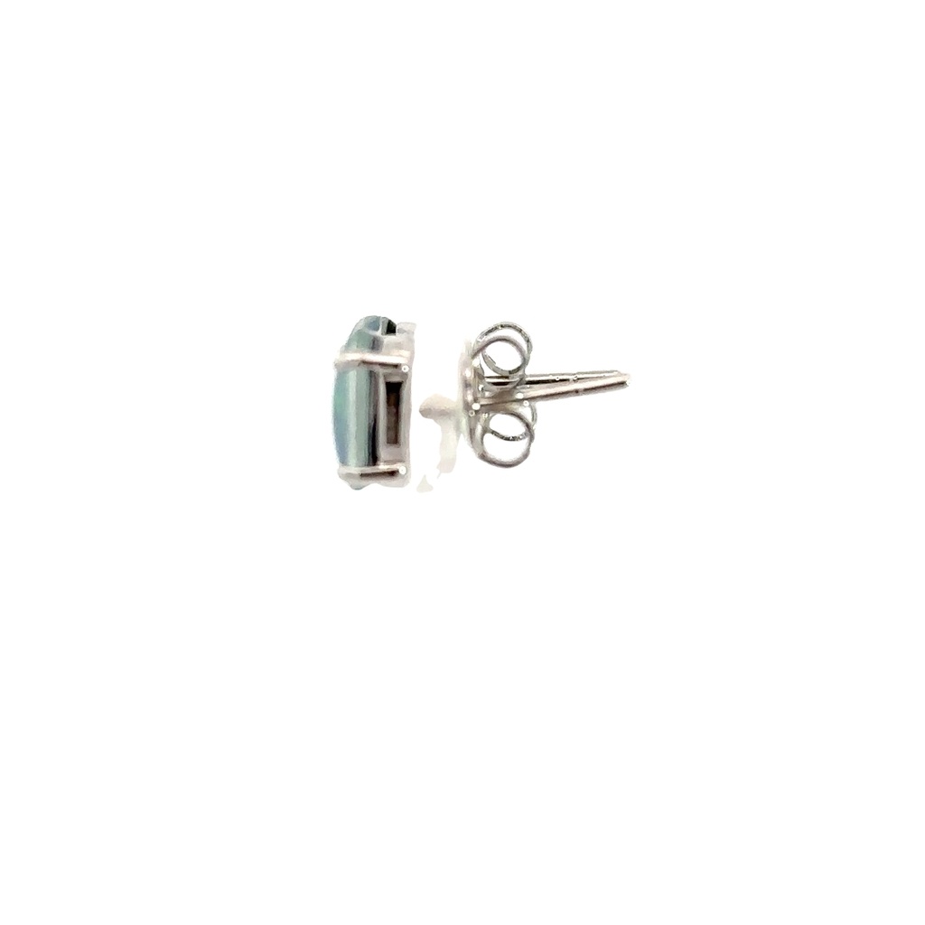 Triplet Oval Opal Earrings In Sterling Silver