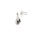 Triplet Oval Drop Opal Earrings In Sterling Silver