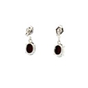 Triplet Oval Drop Opal Earrings In Sterling Silver
