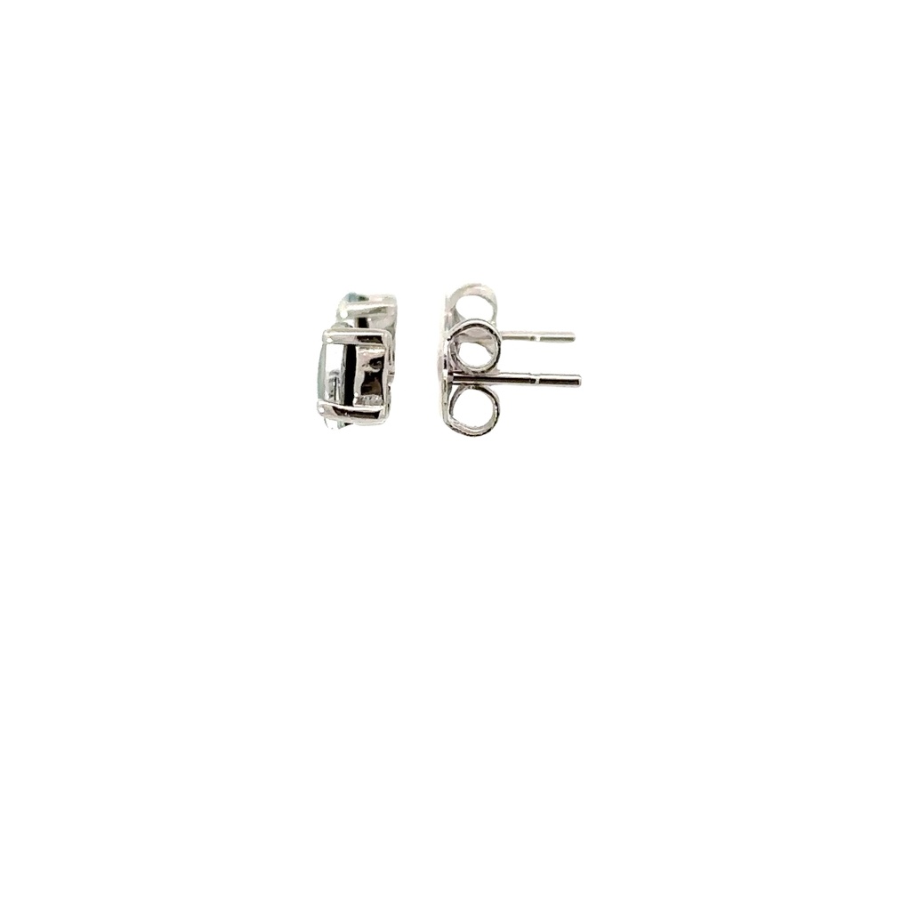 Triplet Oval Opal Earrings In Sterling Silver