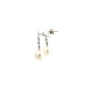 Sterling Silver Pearl & Cubic Zirconia Earrings