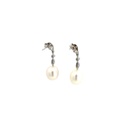 Sterling Silver Pearl & Cubic Zirconia Earrings