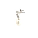 Pearl With Twist Stud Earrings In Sterling Silver