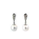 South Sea Pearl Drop Earrings On Studs In 18K