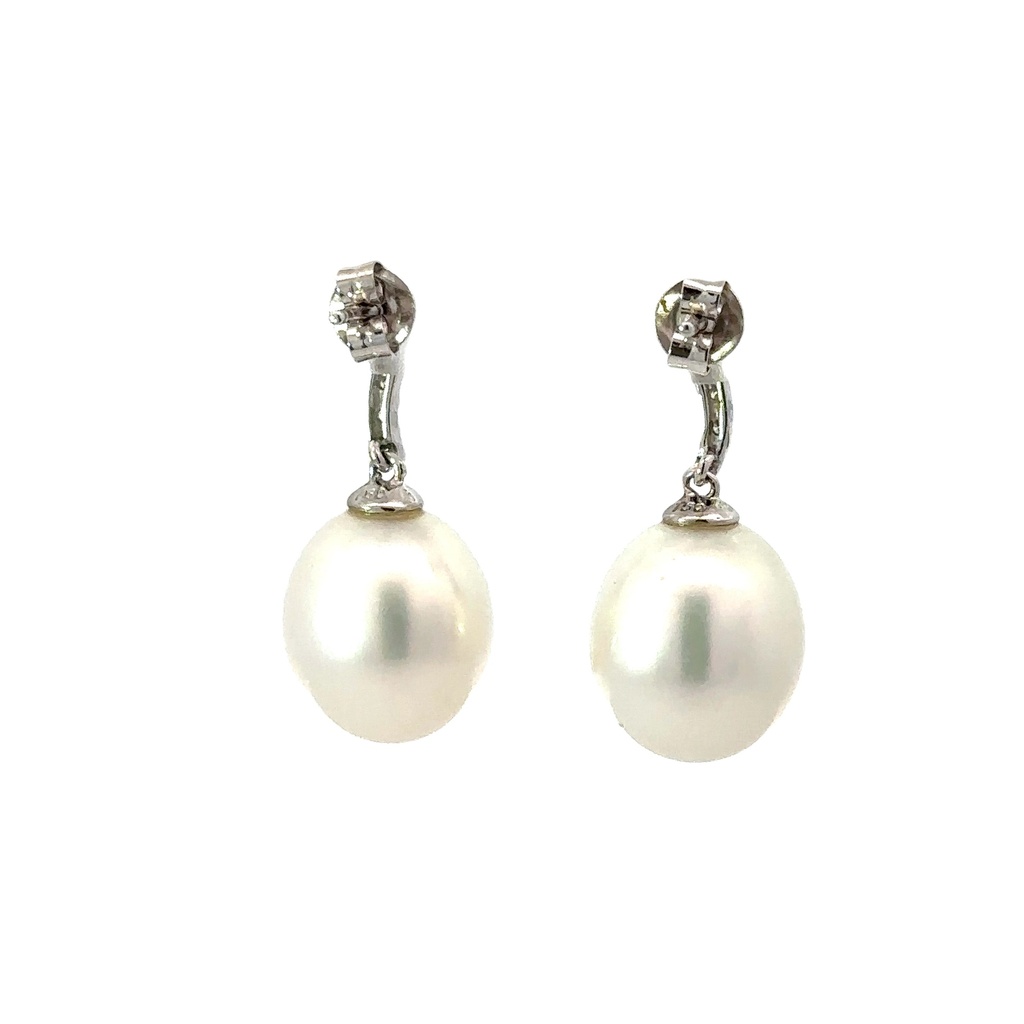 South Sea Pearl Earrings With 18K Diamond Stud